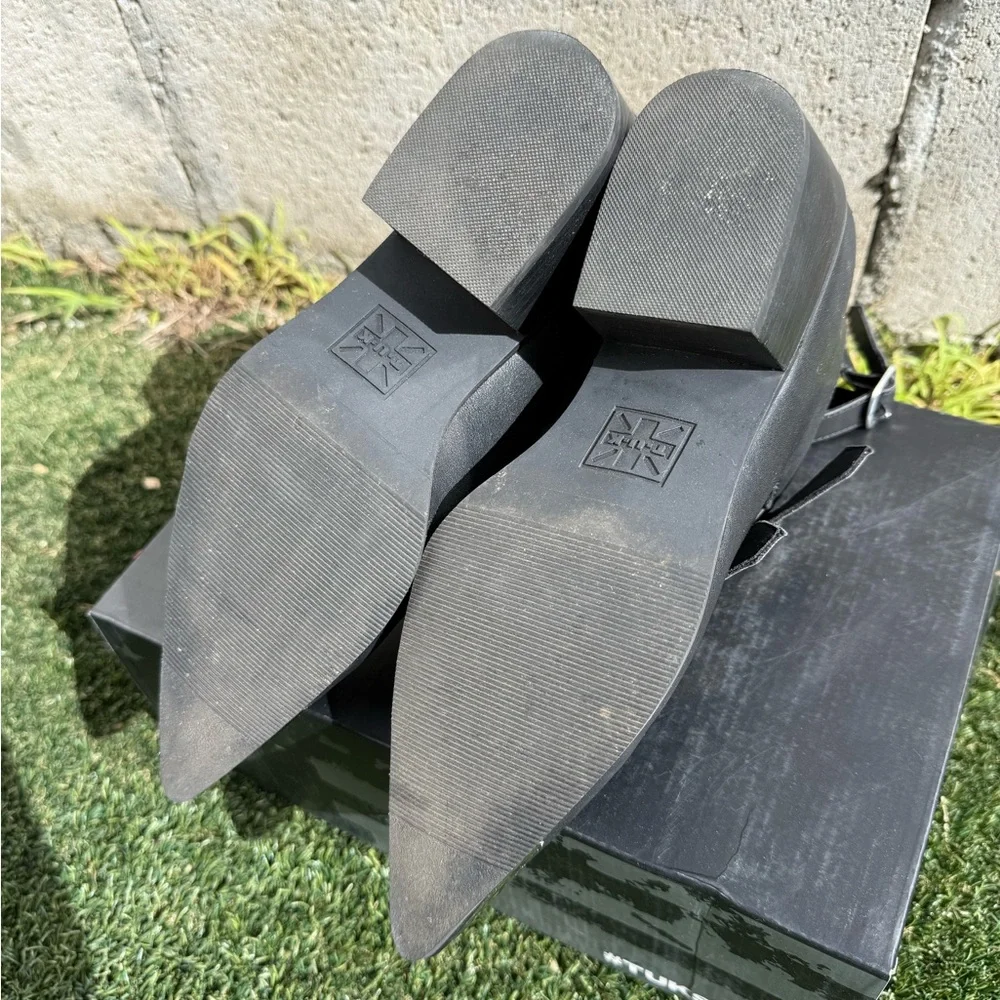 Black TUKskin 3-Buckle Cuban Heel - Picture 6 of 9